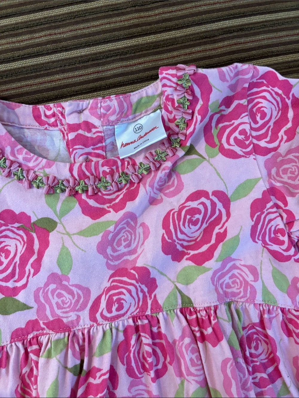 Hanna Andersson Pink Rose Ruffle Neck Dress - Picture 2 of 4